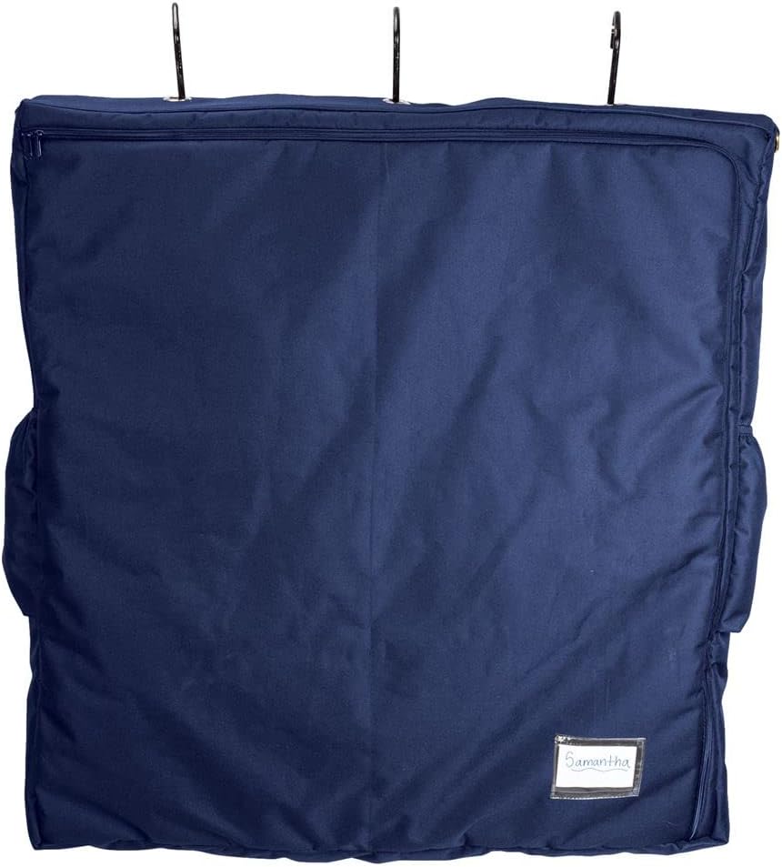 Dura-Tech Extra Wide Secure Tack Rack Case | Color Navy Extra Wide | Secure Storage | Holds 6 Tack Items | Convenient Pockets | Stable-Friendly Hooks