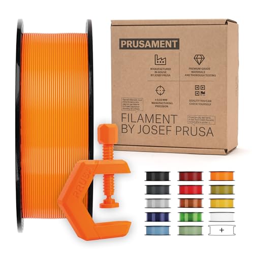 Image of Prusament 3D Printer Premium Filament PETG Prusa Orange 1.75mm - 1kg Spool - High Precision ±0.02 mm - Low Stringing - Strong Layer Bond - No Tangling - Ideal for Beginners & Professionals