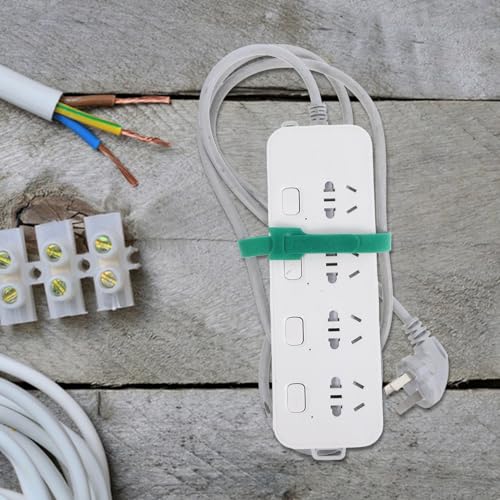VILLCASE 100 pcs Cintas para Cables Resistentes con Gancho y Lazo Verde Reutilizable, Organizador Adhesivo para Cable para Computadora y Gestión Eléctrica Bajo el Escritorio miniatura 7
