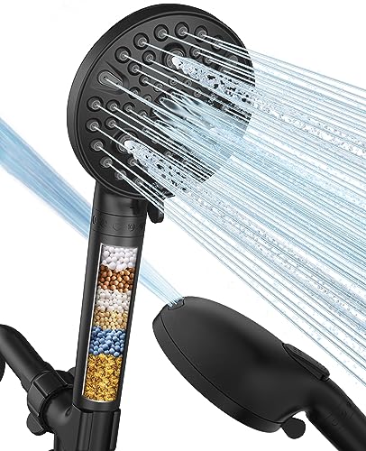 Image of MakeFit Filtered Shower Head with Handheld-10 Modes High Pressure Showerhead with Built-in Power Wash,Long 71-inch Hose & Adjustable Bracket, Water Softener Filter Beads for Hard Water-Remove Chlorine