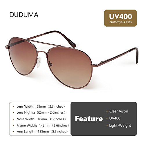 Duduma Premium Classic Sunglasses with Metal Frame Uv400 Protection - Thumbnail 5
