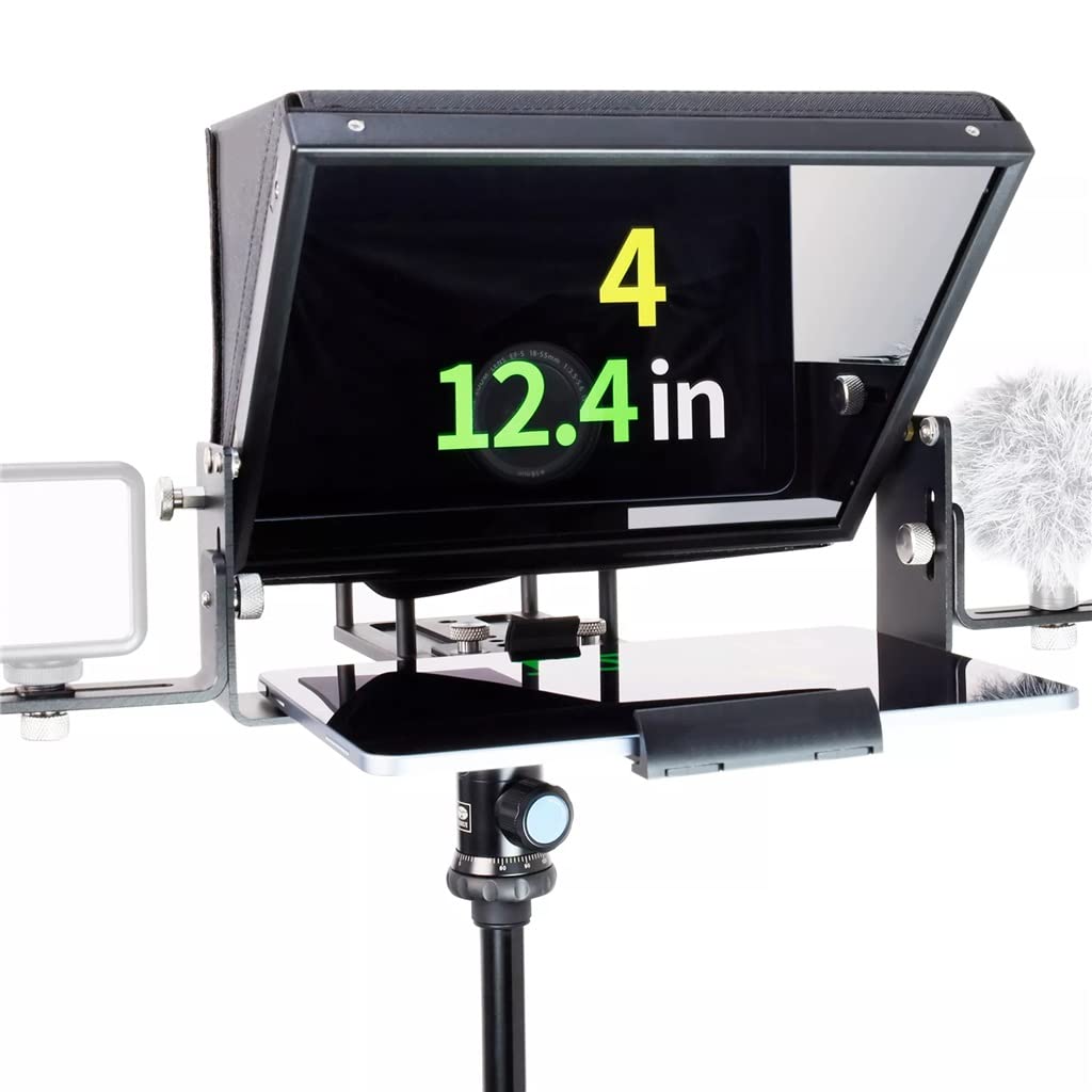 BXBFH 16"" Universal Teleprompter for All Tablets/Pad,Video Camera/DSLR,Pre-Assembled, 70/30 Beam Splitting Glass with Tote, 22.5cm