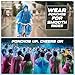EcoNour Disposable Family Pack Rain Poncho - Adult | Transparent & Emergency Rain Ponchos | Lightweight Hooded Raincoat