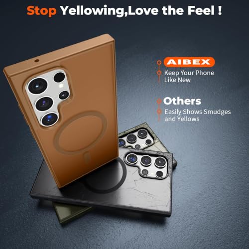 Image of AIBEX Back Cover for Samsung Galaxy S24 Ultra| Slim Case with Wireless Charging Support | Anti-Scratch, Shockproof, Anti-Fingerprint & Lightweight Military-Grade Protective Cover - Brown