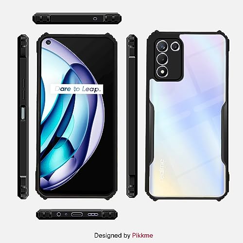 Image of Pikkme Realme 9 5G SE /Realme 9 5G Speed Edition Back Cover | Crystal Clear Transparent Back | Ultra Hybrid | Full Camera Protection | Raised Edge | Bumper Back Case (Black)