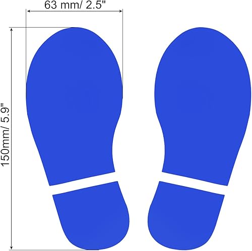 Miniatura 2 de PATIKIL Adhesivo de huellas de 6 x 2.5 pulgadas, 4 pares de zapatos de PVC para decoración de clase, guía de escaleras, color azul