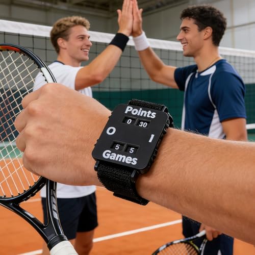 Contador de muñeca para tenis con correa flexible y pantalla grande miniatura 4