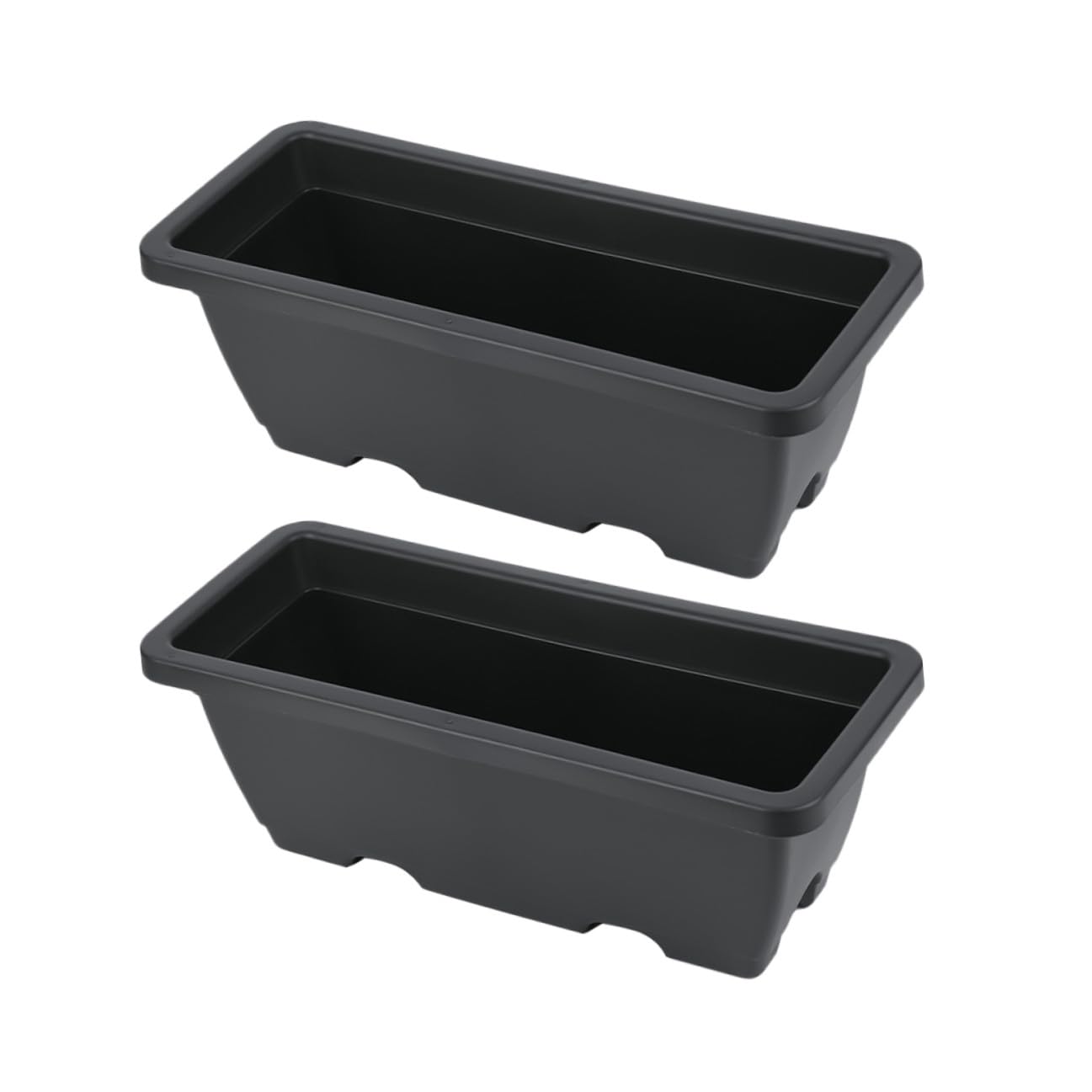 Jardinière rectangulaire pour balcons et espaces extérieurs fleuris avec soucoupes