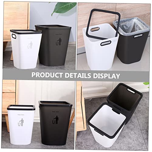 Bote de basura grande Happyyami para cocina blanco rectangular miniatura 6