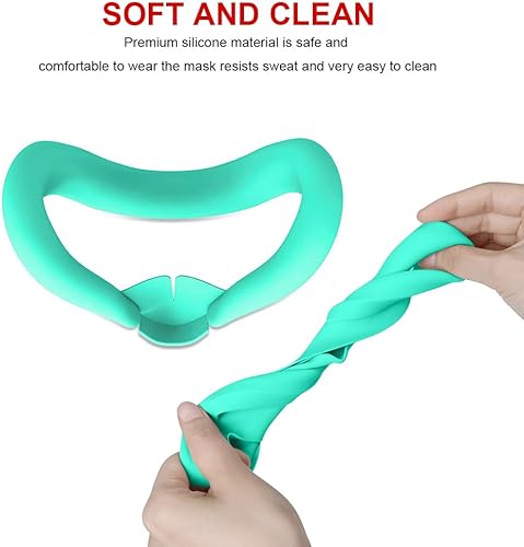 Miniatura 5 de AZURAOKEY VR Face Cover Compatible with Meta Quest 3, Silicone VR Face Cover Lightproof Mask Face Cushion Sweatproof Face Cover Pad Washable