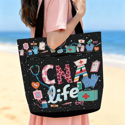 Bolso Tote Impermeable con Cremallera y Bolsillos miniatura 5