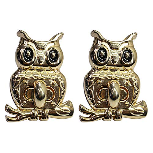 Preisvergleich Produktbild IVEN Weiblicher Geldbeutel Torsions Verschluss Twist Lock Steckschloss Vierkantschloss für Handtasche Brieftasche Tascherstellung,Eule-hellgolden