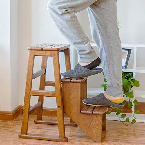 Silla de madera maciza convertible en escalera de tres niveles premium 3