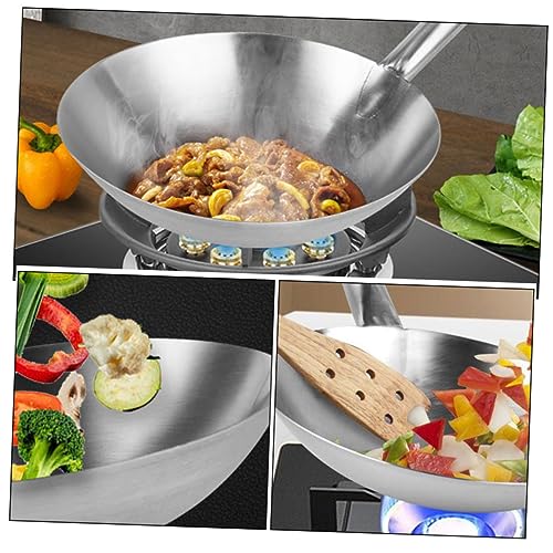 Wok de acero inoxidable Alipis con mango resistente miniatura 3