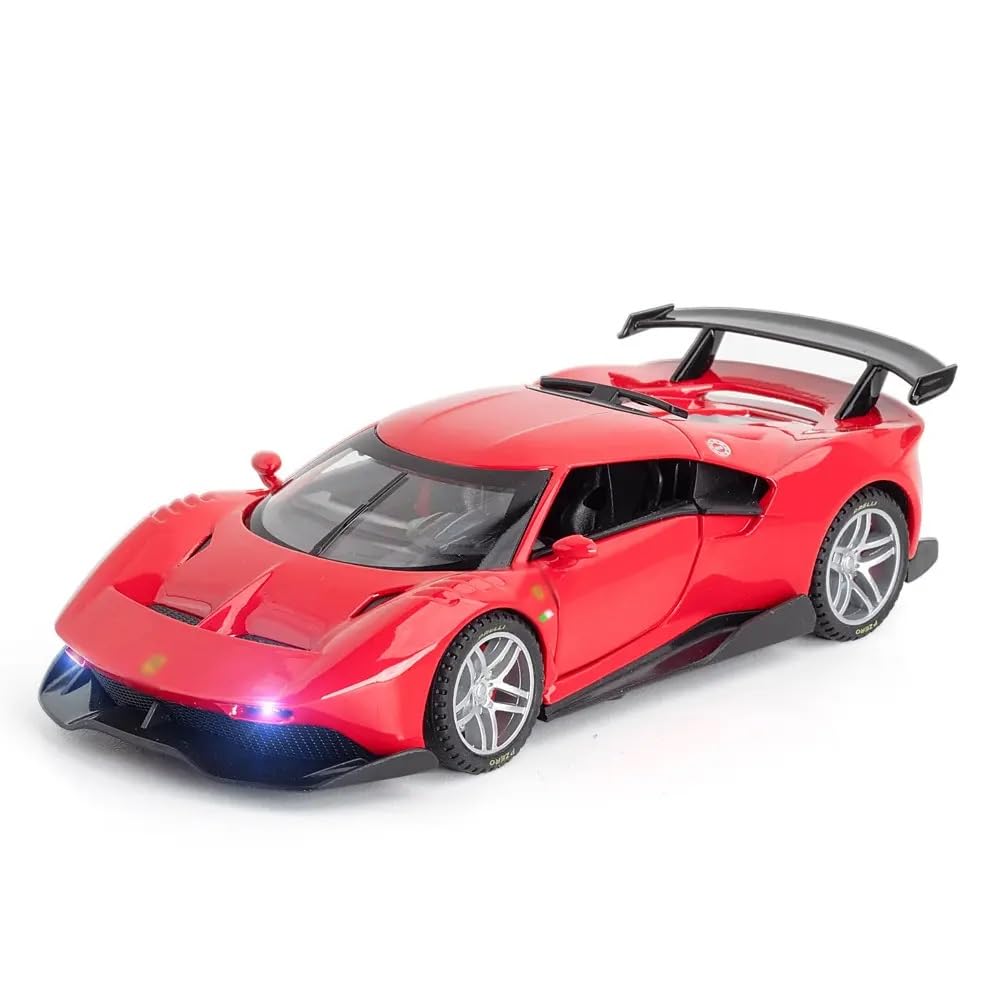 VARIYA ENTERPRISE® 1:32 Ferrari Model P80C Scale Model Car - Exclusive Alloy Metal Pull Back Die Cast Car Toy with Openable Doors, Light & Music - Best Gifts for Kids【Colors as Per Stock】