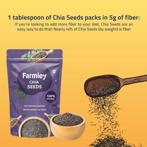 Image of Farmley Chia Seeds I 200g I Chia seeds for weight loss I Omega-3 seeds for eating, Rich in Protein and Fibre (Pack of 2)