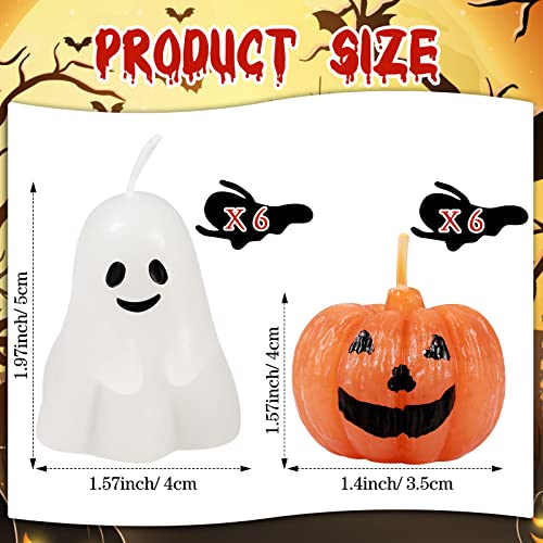 12 Pcs Halloween Pumpkin Ghost Candles - image 3