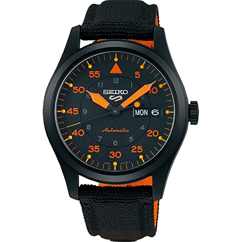 Seiko Montre 5 Sports flieger Automatique Noir et Orange SRPH33K1