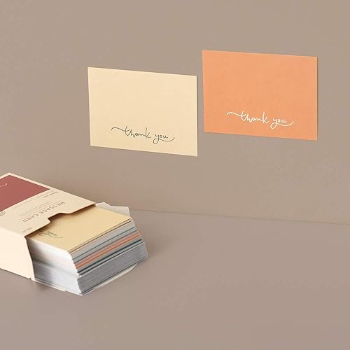Miniatura 3 de Monolike Tarjeta de agradecimiento con mensajes mezcla 40 mini tarjetas individuales paquete de 20 sobres Befriend, Befriend ver.2, Gris en blanco,