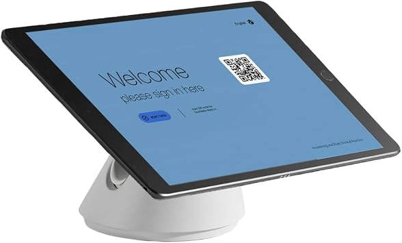Bouncepad Click Supporto universale e sicuro da parete e da tavolo compatibile con tutti i tablet e iPad, bianco