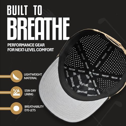 Image of Curves & Clubs Titties Golf Hat - Funny Golf Hat, Titties Hat - Funny American Hat - Men's Gifts (Cotton, White-Black)