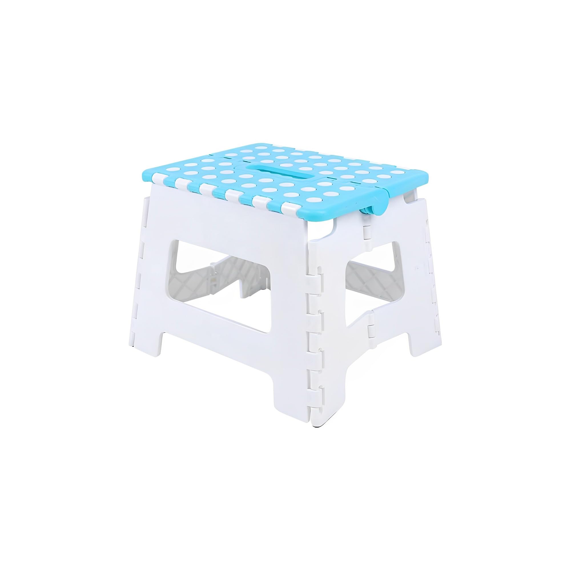Sterun Folding Step Stool With Carry Handle & Anti Skid Footpad For Kids, Adults | Step Stool | Foldable Stool | Collapsible Step Stool | Fold Up Stool | Folding Step (9 Inch, Blue/White)