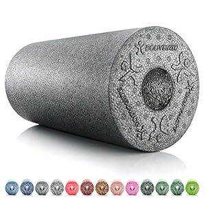 BODYMATE Faszienrolle Standard Mittel-Hart mit Gratis E-Book – Carbon-Grey 30x15cm