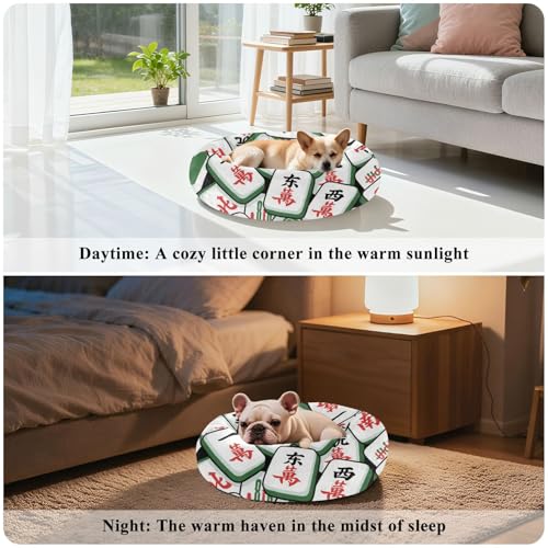 Lit pour chien mahjong panier chat beignet petit modèle coussin vert S - 5