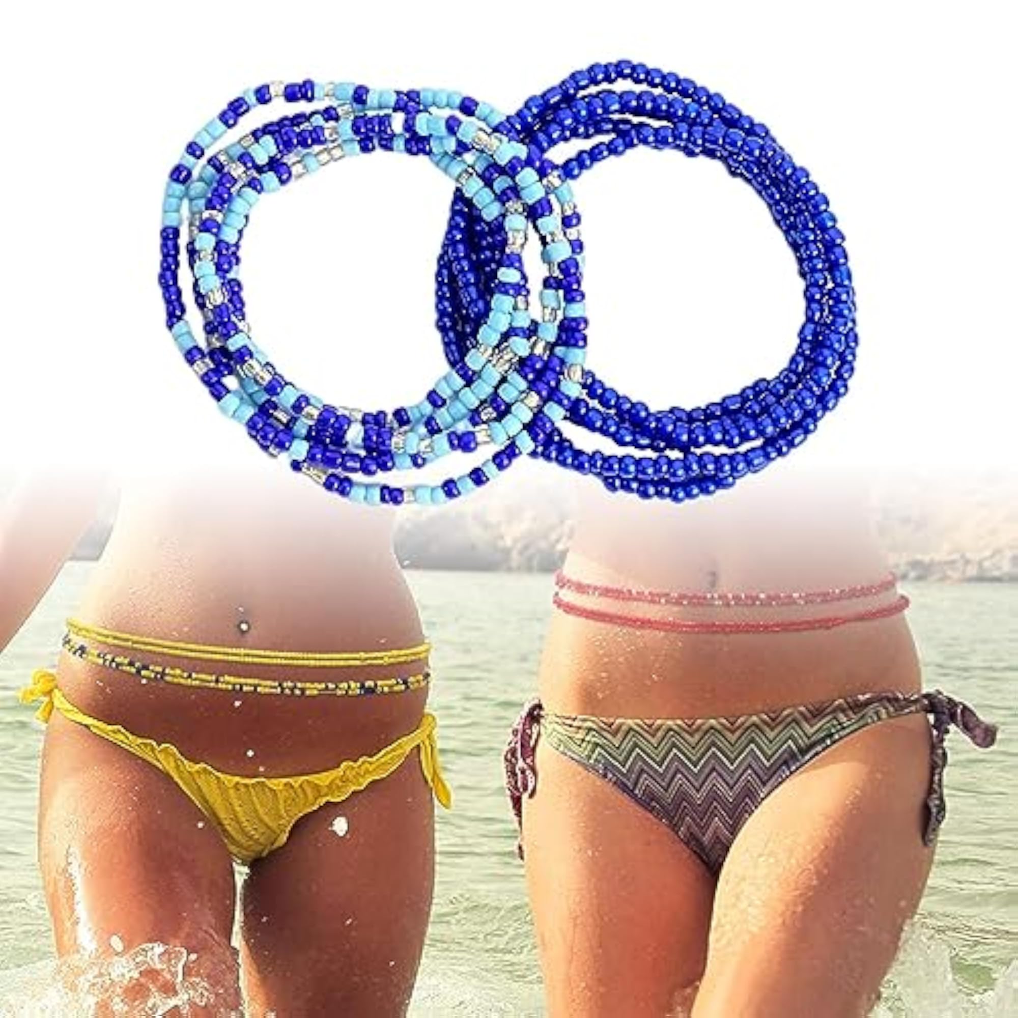 2Pcs Bohemian Waist Bead Chains for Summer Party