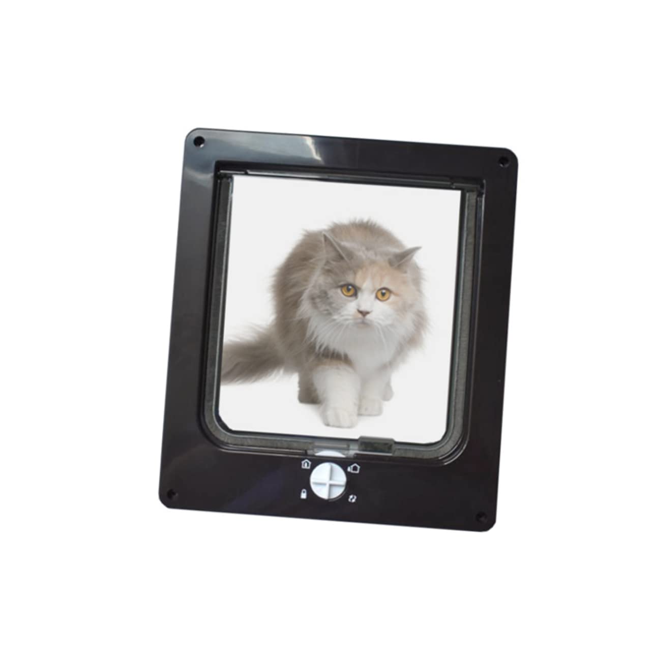 Chatière Abs Contrôlable Rotative Noir pour Chat, et Chaton