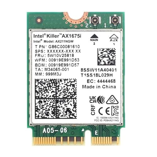 Image of Killer Series for Intel AX1675i WiFi 6E Gaming Adapter Upgrade | CNVio2 M.2 WiFi Card | 2.4 Gbps WiFi for PCs | Bluetooth 5.3 Supported | Designed for Intel 11th Gen and Later CPUs