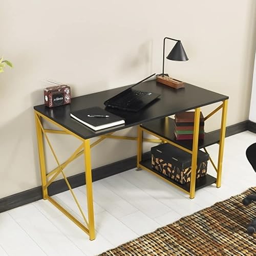 LLS Escritorio para computadora, mesa de trabajo, mesa de trabajo, mesa de juegos, estación de trabajo con parte superior de madera de 47 pulgadas y