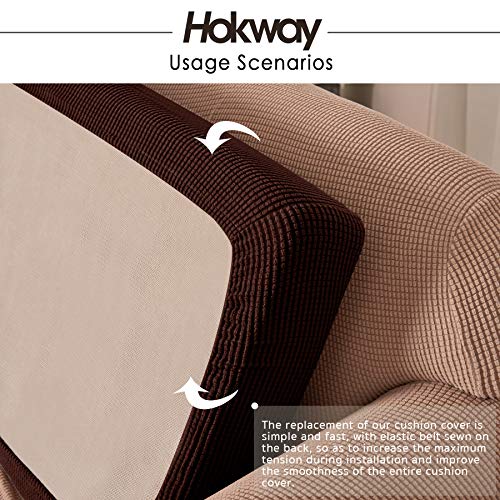 image for Hokway Stretch Couch Cushion Slipcovers Reversible Cushion Protector S
