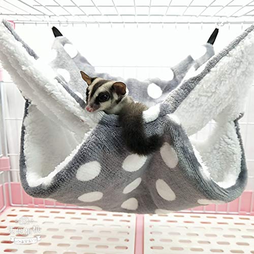 LeerKing hangmat en knuffelbed set knuffelige grot pluismat stapelbed hangend bed kooi klein dier bed knaagdier voor rat… - Image 6