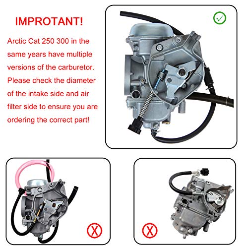 Image of Carburetor for 2001-2005 Arctic Cat 250 300 2x4 4x4 Red Green 42mm 55mm Carb DIAMETER CHECK REQUIRED