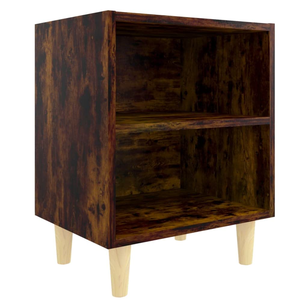 Comodino Piccolo Stretto,Comodino Strettocomodino Con Gambe In Legno Massello Rovere Fumo 40x35x50Per Ufficio, Camera Da Letto, Soggiorno, Studio, Corridoio