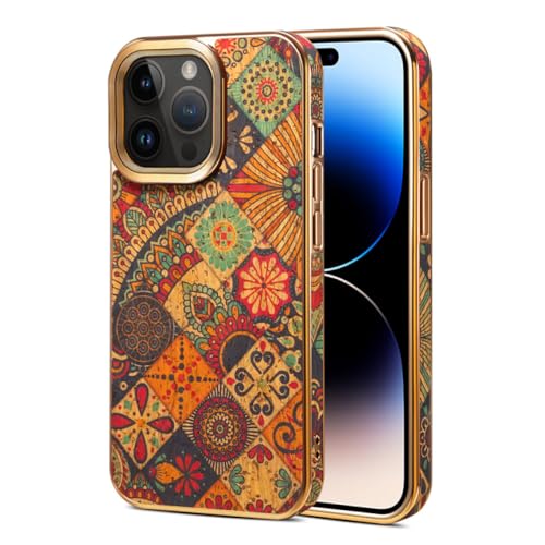 Coque en bois iPhone 15 protection lentille et antichoc jaune