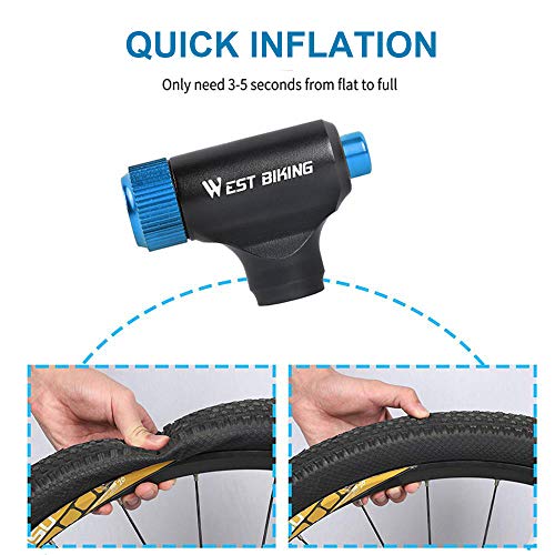 Lixada Pompa Bicicletta，Mini CO2 gonfiatore Pompa