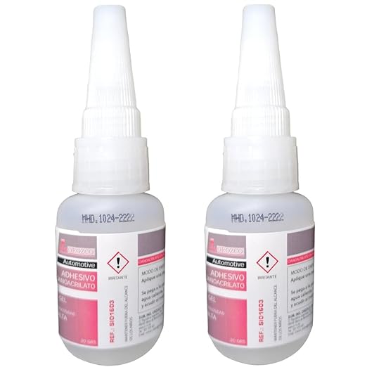 Pack 2× Pegamento Cianocrilato Gel 20 g – Adhesivo Instantáneo de Alta Resistencia, Aplicación Precisa Antigoteo, Ideal para Madera, Metal, Plástico, Caucho y Reparaciones