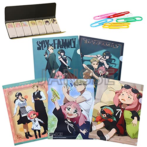 アーニャ風 リアファイル A4 縦 フォルダー 10冊セット ロイド風 ヨル風 クリアーホルダー 両面印刷 PVC製 防水 薄型 ファイルホルダー 書類整理 資料収納 バッグ カバン 付箋 ペーパークリップ付き 文房具 オフィス文具 ファイル分類 学生用品 事務用品