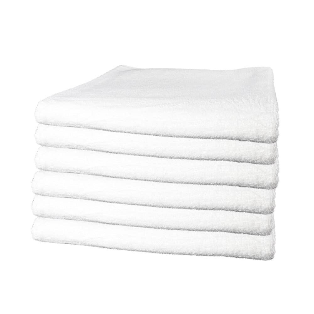 Toallas de Ducha (70x140 cms) 100% algodón Calidad Hotel. Color Blanco. 450 Gramos/m2. Pack de 6 Toallas.