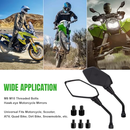 Cicmod CP9279 Motorcycle Rear View Side Mirrors With M8 M10 Threaded Bolts For Motorcycle, Scooter, Atv, Dirt Bike thumb #5
