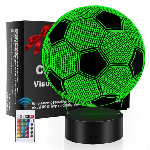 Lámpara 3D de ilusión óptica fútbol con control remoto miniatura 1