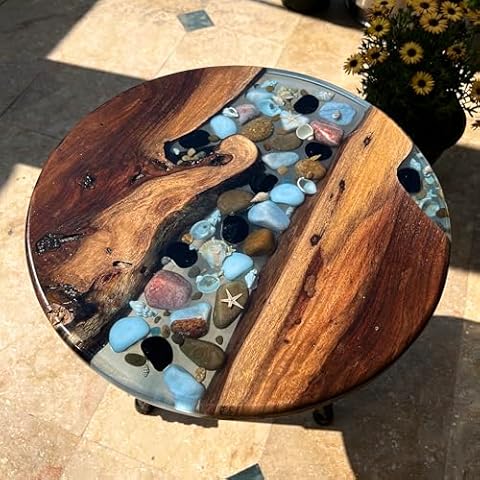 Handmade Resin and Wood Coffee Table Cover