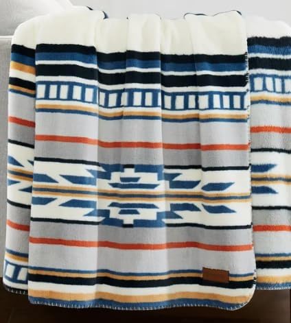 Pendleton Ultra Soft Sherpa Fleece Plush Throw 50" x 70" (Saltillo Stripe)