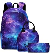 Scovotec Galaxy School Backpack for Kids Boys Girls, Boys Girls School Backpack Set with Lunch Bo...