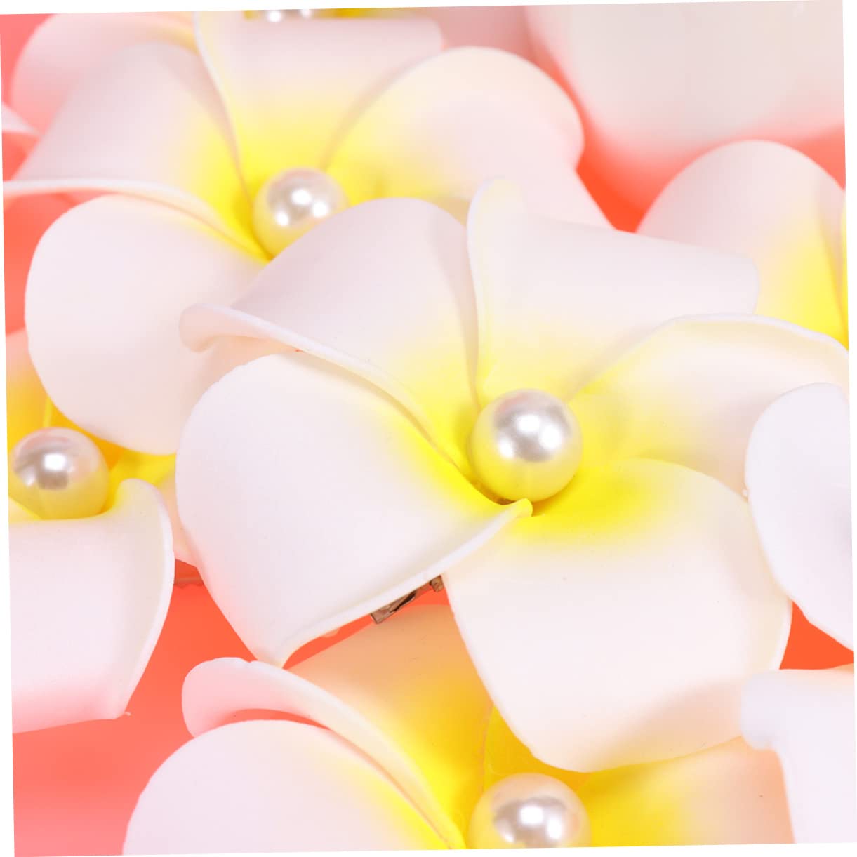 FRCOLOR 24piezas Horquillas De Flores De Frangipani Perlas Accesorio De Pelo Para Novias y Mujeres Para Bodas y Vacaciones