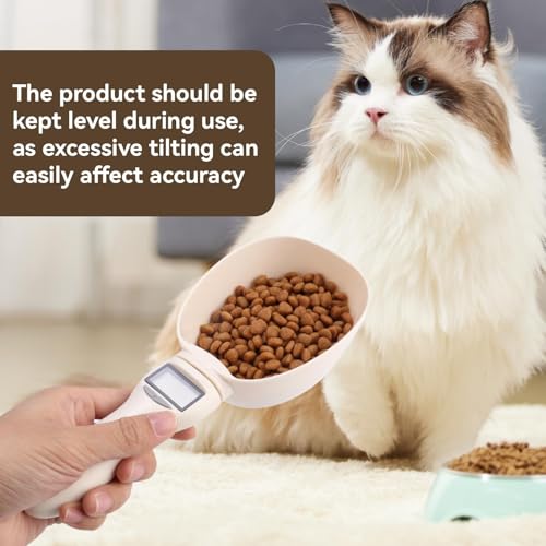 HERCHR Digitale Löffelwaage, Hundefutter Messbecher Digitalwaage Digitale Küchenwaage Messlöffel für Hunde und Katzen Pet Food Scoop Elektronische Digitaler Tierfutter Messlöffel Mit LED-Anzeige
