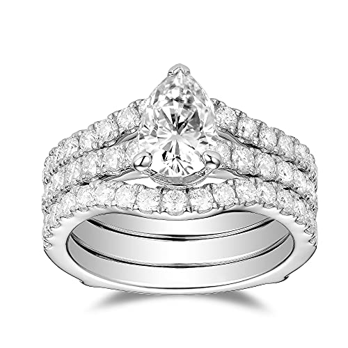 DovEggs Moissanite Enhancer Rings,Moissanite Wedding Band,0.85CTW GHI Moissanite Lab Created Diamond Half Eternity Curved Ring 14K Gold QUALITY Silver Engagement Anniversary Ring for Women3