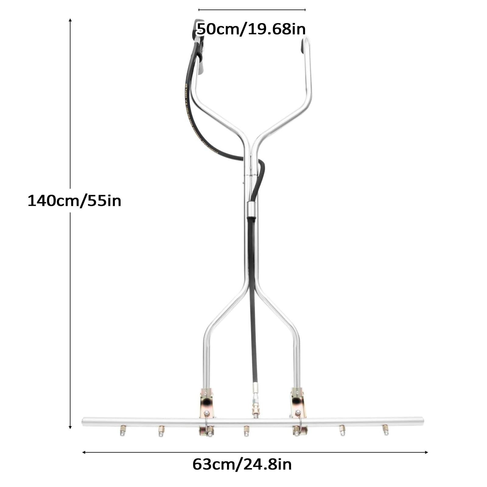 Accesorio de escoba de agua de acero inoxidable para lavadoras eléctricas, diseño de 7 agujeros con compatibilidad con agua fría y caliente, ideal para limpieza de patio y acera